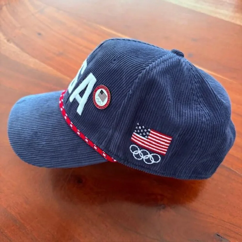 Polo Ralph Lauren Team USA 2026 Olympics Courduroy Cap Hat with Enamel Pins NWT - Picture 5 of 13